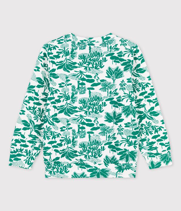 Sudadera de mulet&oacute;n de ni&ntilde;o blanco/verde