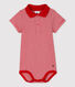 Body de cuello polo de algodón y manga corta de bebé niño