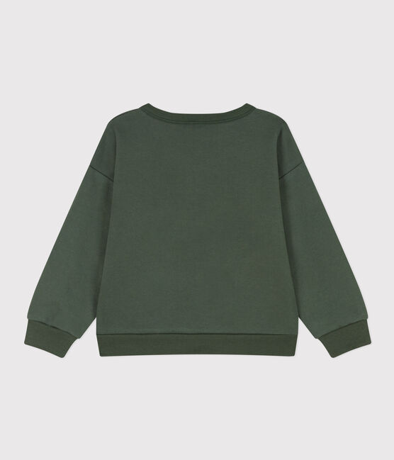 Sudadera estampada de muletón de niña/niño verde AVORIAZ