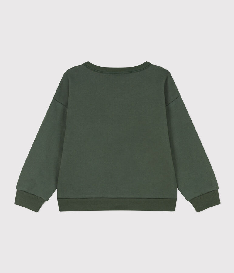 Sudadera estampada de mulet&oacute;n de ni&ntilde;a/ni&ntilde;o verde