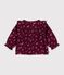 Blusa de terciopelo de manga larga con estampado de flores para beb&eacute; rojo/multicolor