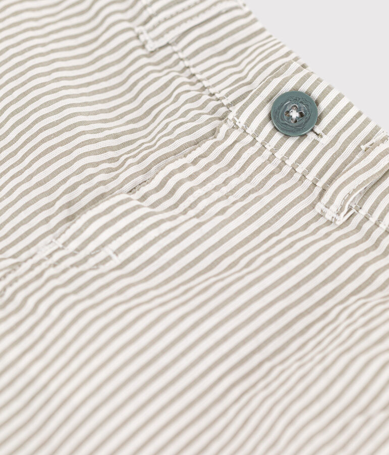 Shorts milrayas para beb&eacute; verde/blanco