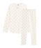 Pijama de canalé con estrellas para niña blanco MARSHMALLOW/amarillo OR