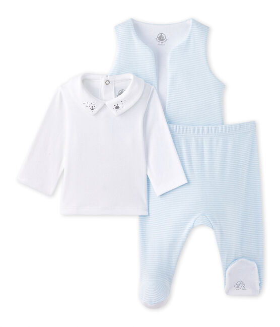 Conjunto Bebe Nino 3 Piezas Fraicheur Ecume Petit Bateau