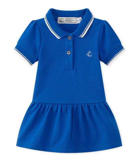 Vestido para niña de manga corta azul PERSE