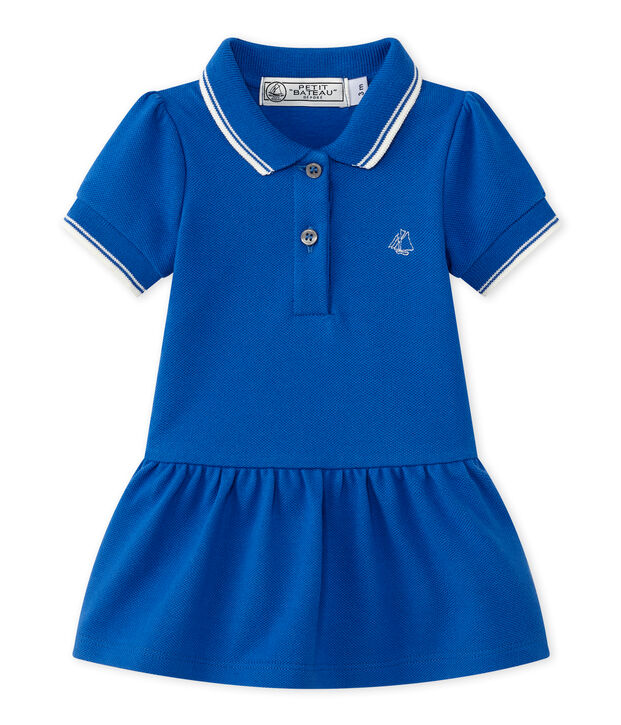 Vestido para ni&ntilde;a de manga corta azul