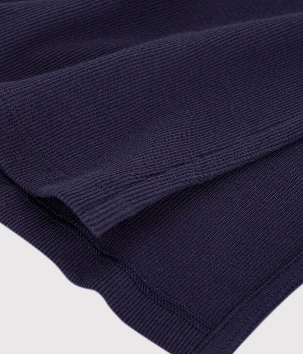 Vestido largo tipo camiseta sin mangas de algod&oacute;n para mujer azul