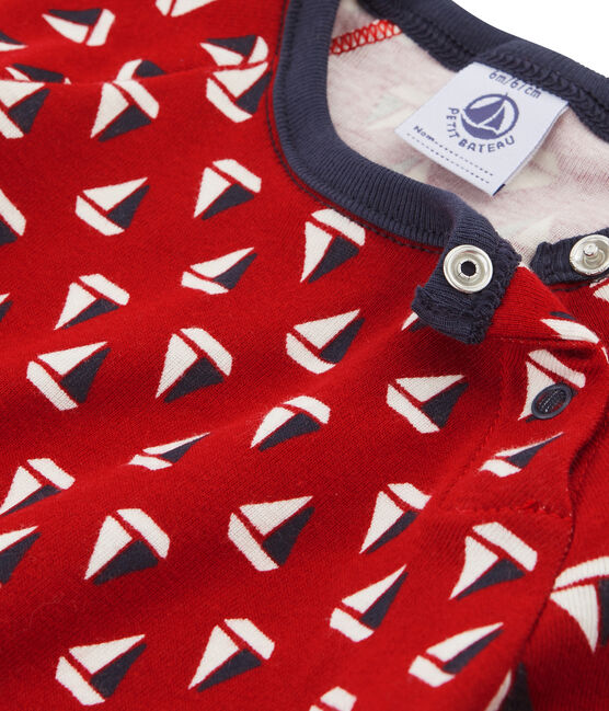 Camiseta estampada para bebé niño. beige COQUILLE/rojo TERKUIT/ MULTICO