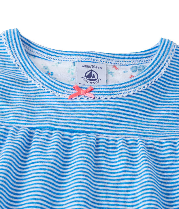 Pijama milrayas para ni&ntilde;a azul/blanco