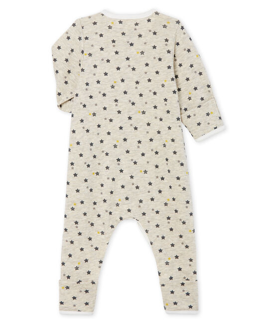 Buzo de bebé largo de lana y algodón beige MONTELIMAR/blanco MULTICO