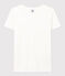 Camiseta LA RECTA de algodón con cuello de pico para mujer blanco ECUME