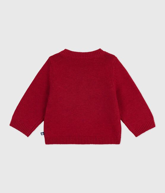 Jersey de punto tricotado de lana y algodón para bebé rojo CORRIDA