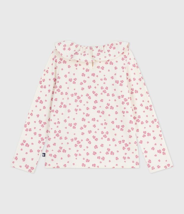 Camiseta infantil de algod&oacute;n de manga larga con estampado crudo/multicolor