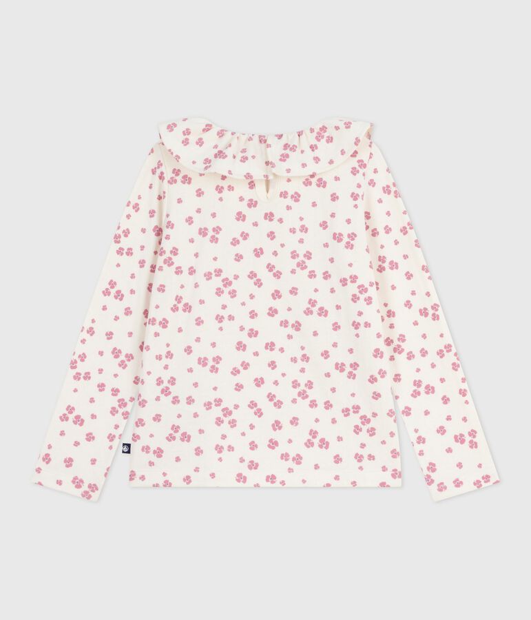 Camiseta infantil de algod&oacute;n de manga larga con estampado crudo/multicolor