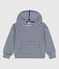 Sudadera a rayas con capucha para niño/niña azul MEDIEVAL/blanco MARSHMALLOW