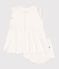 Vestido blanco de manga corta de nido de abeja y pololo para bebé blanco MARSHMALLOW