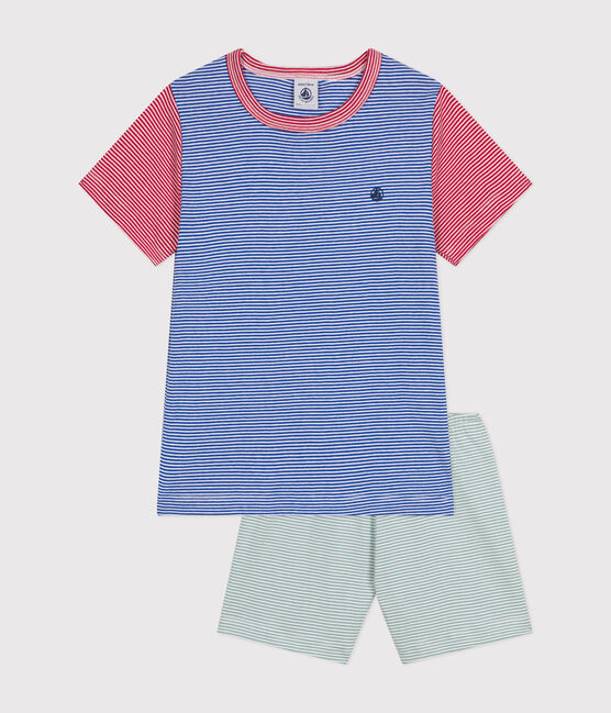 Pijama corto infantil de algodón a rayas PAUL/ MULTICO
