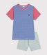 Pijama corto infantil de algodón a rayas
