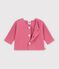 Cardigan b&eacute;b&eacute; tricot point mousse en coton uni rosa