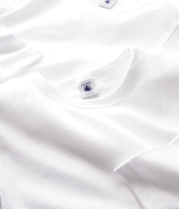 Lote de 2 camisetas de manga larga blancas de ni&ntilde;o multicolor