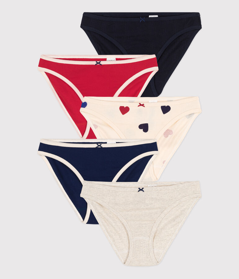 Juego de 5 braguitas de algod&oacute;n para mujer variante 1