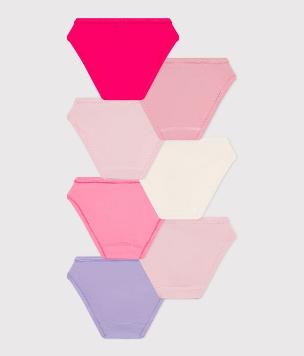 Juego de braguitas infantiles de algod&oacute;n lisas multicolor