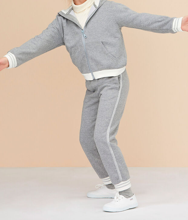 Sudadera con capucha para ni&ntilde;a gris