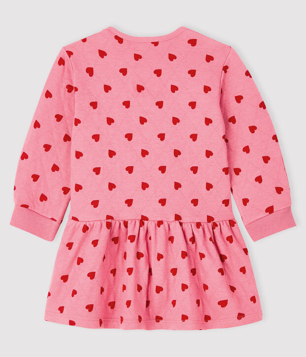 Vestido de manga larga para beb&eacute; ni&ntilde;a rosa/rojo