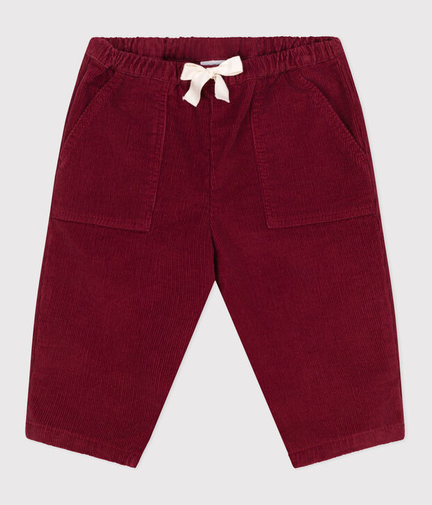 Pantal&oacute;n de pana lisa para beb&eacute; rojo