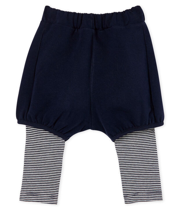 Leggings con shorts para beb&eacute; ni&ntilde;a azul/blanco