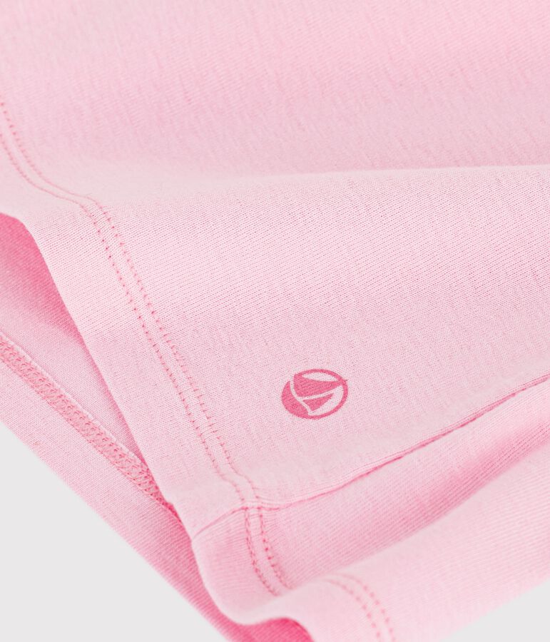 Camiseta lisa de algod&oacute;n de manga corta para mujer rosa