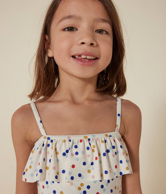Bañador estampado para niña blanco MARSHMALLOW/blanco MULTICO
