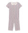Pijama corto de punto para niña blanco MARSHMALLOW/blanco MULTICO