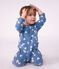 Pijama de mulet&oacute;n con estampado de corazones para beb&eacute; azul/blanco
