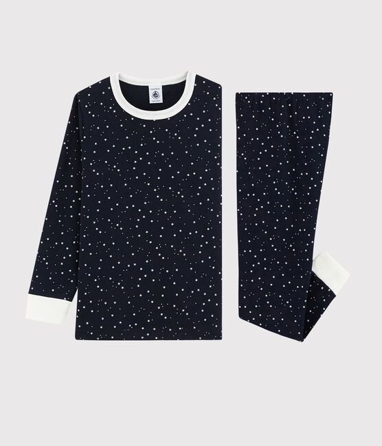 Pijama con estrellas unisex de punto azul SMOKING/blanco MARSHMALLOW