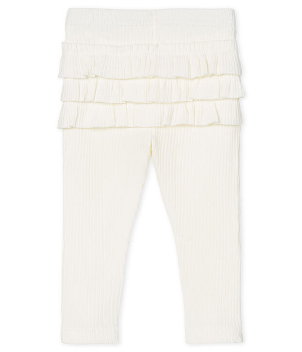 Leggings con volantes para beb&eacute; ni&ntilde;a blanco