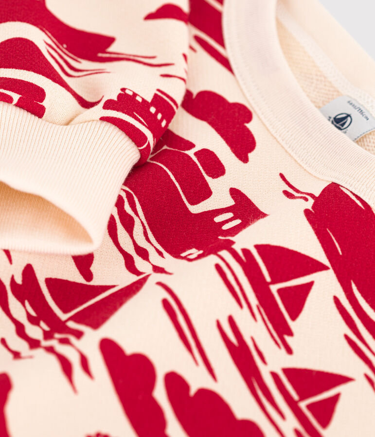 Sudadera estampada de felpa para ni&ntilde;o crudo/rojo