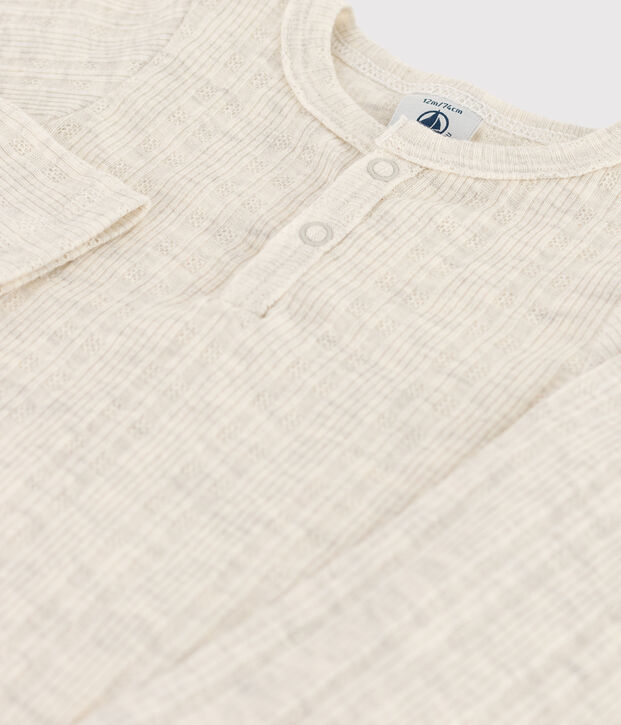 Bodi de manga larga con cuello tunecino de algod&oacute;n de beb&eacute; MONTELIMAR CHINE