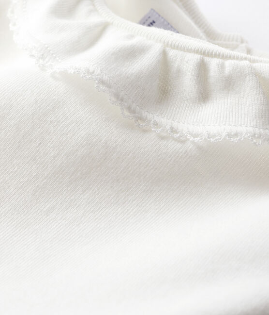 Bodi de manga corta con gorguera de bebé blanco MARSHMALLOW