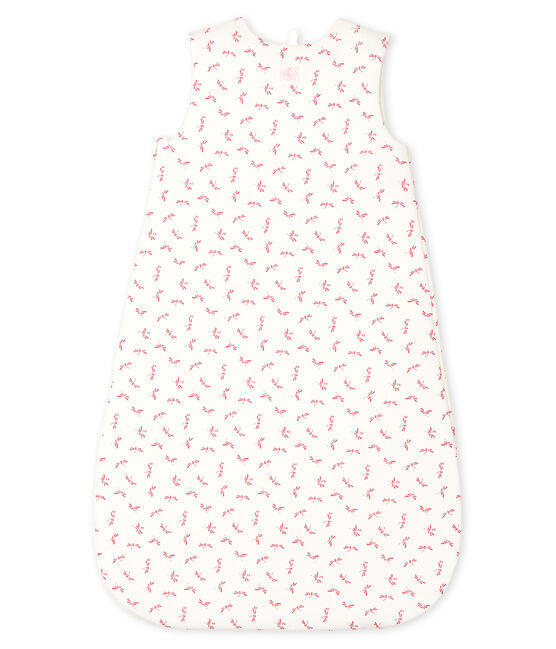 Saco de punto para bebé blanco MARSHMALLOW/rosa GROSEILLER