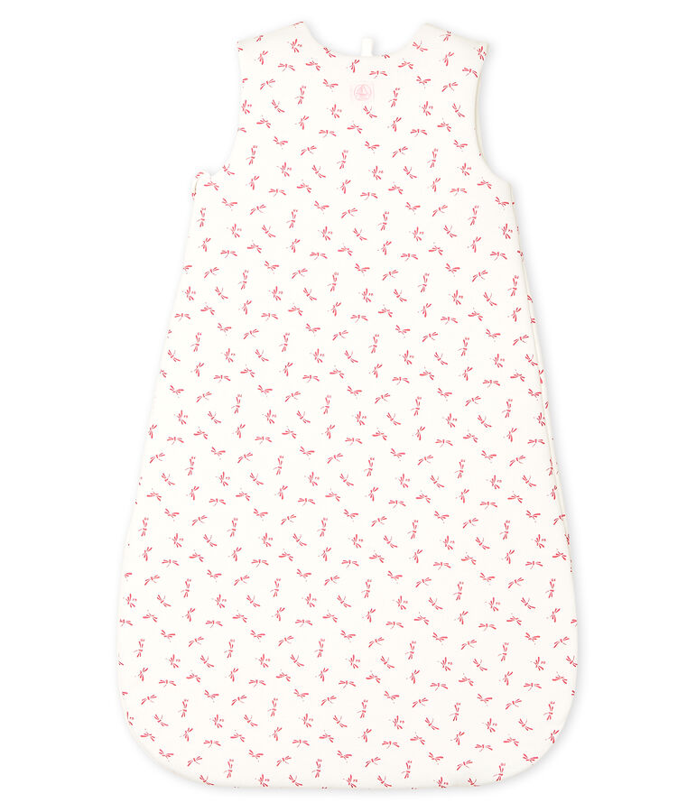 Saco de punto para beb&eacute; blanco/rosa