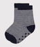 Calcetines antideslizantes de algodón para bebé azul SMOKING/blanco MARSHMALLOW