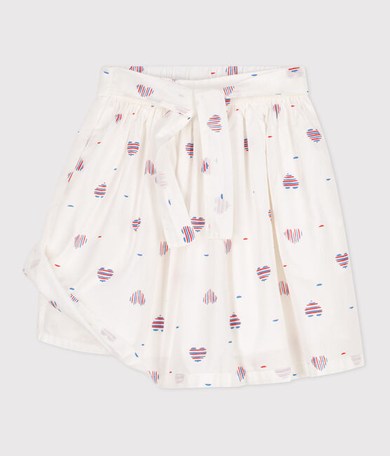 Falda infantil de algodón con corazones blanco AVALANCHE/ MULTICO