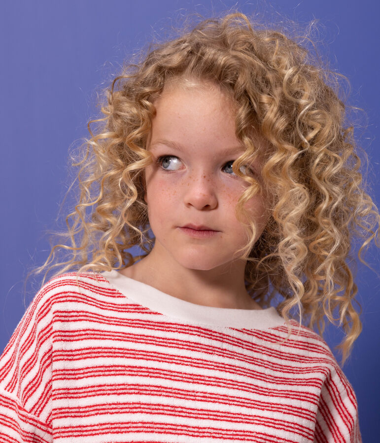 Sudadera a rayas para ni&ntilde;o/ni&ntilde;a blanco/rojo