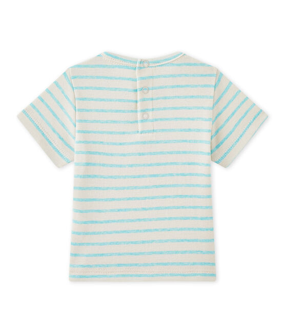 Camiseta a rayas bebé niño de manga corta blanco FETA/verde ADVENTURE