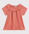 Blusa de gasa de algodón orgánico para niña rosa PAPAYE