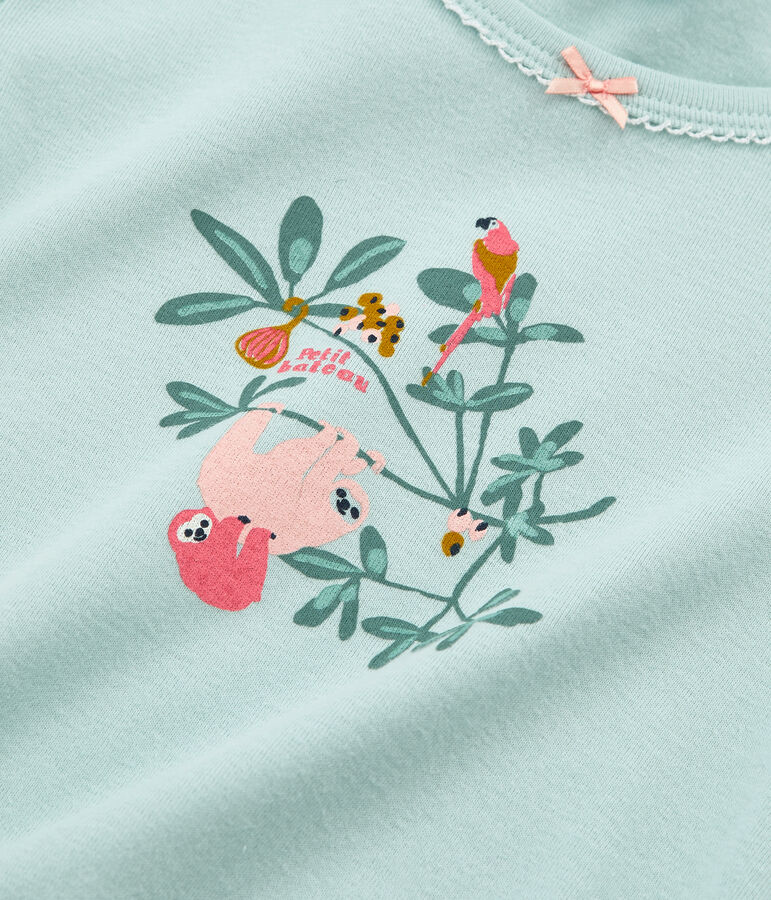 Pijama corto de punto para ni&ntilde;a azul