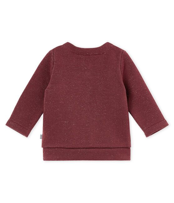 Cárdigan para bebé niña en muletón brillates rojo OGRE/amarillo DORE