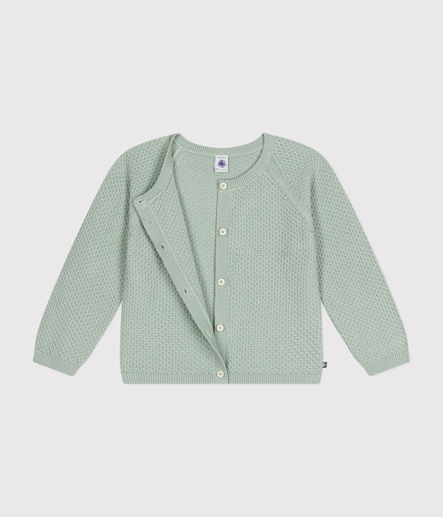 C&aacute;rdigan de algod&oacute;n para ni&ntilde;a verde