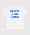 Camiseta de algod&oacute;n de manga corta con estampado de perro para beb&eacute; blanco